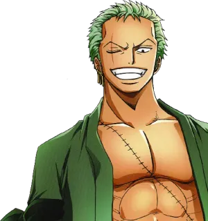 😁 Zoro One Piece anime, swordsman, scar, muscles, pirate telegram sticker
