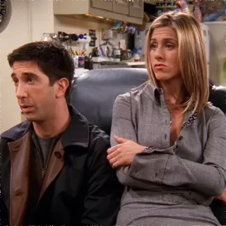 😯 Ross Geller, Rachel Green Friends amis, série tv, sitcom, rachel, ross, années 90 telegram sticker