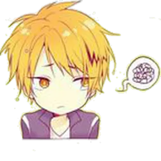 😒 Anime, Personaggio, Pensando, Manga, Ragazzo whatsapp sticker
