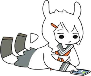 😶 anime, cartoon, character, bunny, school uniform, animal, cute whatsapp sticker