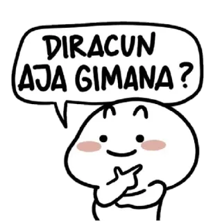 🙄 DIRACUN AJA GIMANA? desenho animado, pensando, pergunta, indonésio, fofo telegram sticker