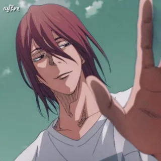 💜 Reo Mibuchi Kuroko's Basketball Anime, Pallacanestro, Manga, Bello, Sorriso telegram sticker