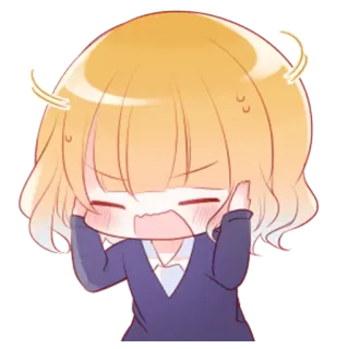 😫 Anime, Kawaii, Lindo, Chibi, Asustado whatsapp sticker