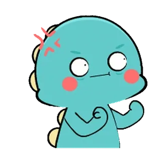 🦕 만화, 공룡, 화난, 귀여운 whatsapp sticker