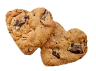 🌟 biscotto, cuore, cibo, dolce, dessert, cookie con gocce di cioccolato, prodotti da forno telegram sticker