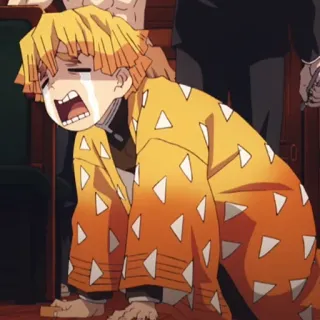 🔥 Zenitsu Agatsuma Demon Slayer Anime, Demon Slayer, Pleurs, Zenitsu, Drôle, Triste telegram sticker