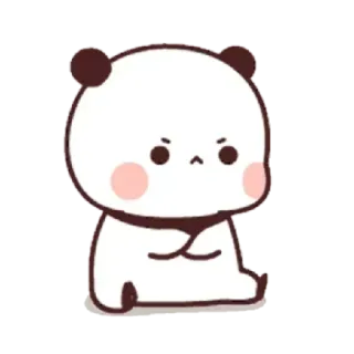 😠 Panda, Mignon, Sticker, Dessin animé, Animal, Assis whatsapp sticker