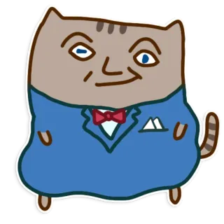 📺 кот, мультфильм, смешной, наряженный, костюм, бабочка telegram sticker