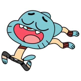 👯 Gumball Watterson The Amazing World of Gumball Cartoon, Katze, Blau, Fröhlich, Animation telegram sticker