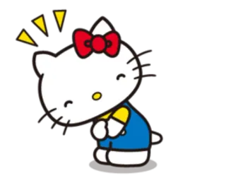 😂 Hello Kitty mignon, kawaii, chat, personnage, dessin animé telegram sticker