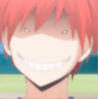 ✨ Karma Akabane Assassination Classroom anime, manga, grin, red hair, school telegram sticker