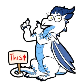 👆 This 龙, 卡通, 贴纸, 指着, 可爱 telegram sticker