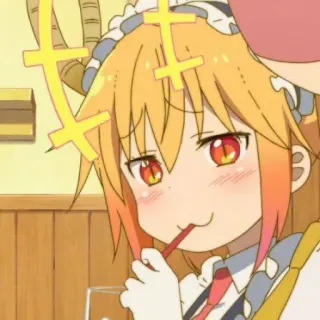 💈 Tohru Miss Kobayashi's Dragon Maid Anime, Dragón, Sirvienta, Lindo, Dibujos animados telegram sticker
