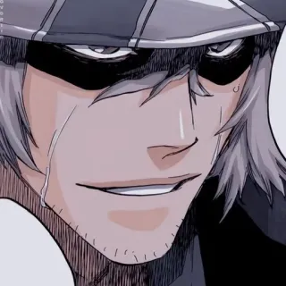 😏 Kisuke Urahara Bleach Anime, Manga, Kisuke Urahara, Bleach, Postać, Czarno-białe telegram sticker