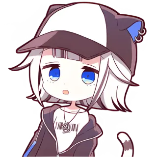 😳 Anime, Neko, Chibi, Dễ thương, Hoạt hình, Hình dán telegram sticker