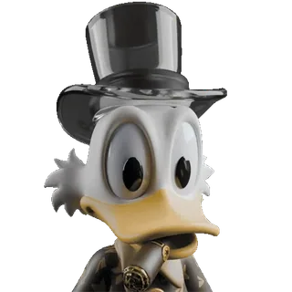 💲 Scrooge McDuck Sknerus McKwacz, Disney, postać z kreskówki, bogaty, kaczor, kapelusz whatsapp sticker