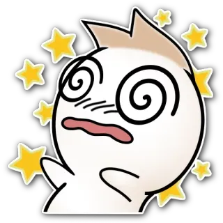 😲 étourdi, dessin animé, étoiles, malade, expression whatsapp sticker