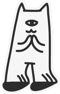 🙏 kat, sticker, grappig, dier, één oog, cartoon telegram sticker