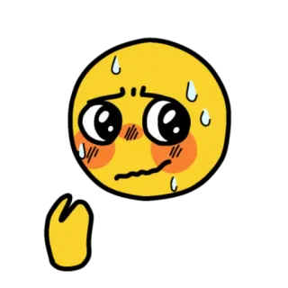 😳 Emoji, Nervoso, Suando, Ansioso, Desenho animado, Sticker telegram sticker