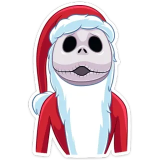 😳 Jack Skellington The Nightmare Before Christmas Jack Skellington, L'Étrange Noël de Monsieur Jack, Noël, Père Noël, Dessin animé telegram sticker
