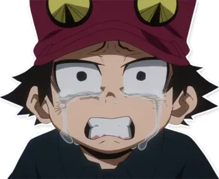 😢 Kota Izumi My Hero Academia anime, crying, Kota Izumi, My Hero Academia, sad telegram sticker