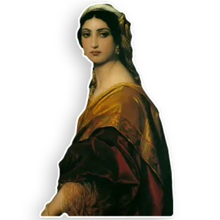 😒 woman, portrait, painting, art, historical, dress telegram sticker