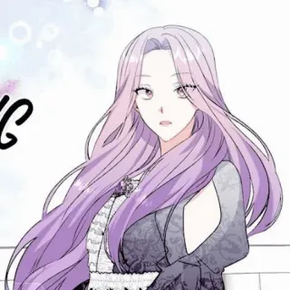 ✨ femme, personnage, cheveux violets, style anime, manga, féminin, dessin animé telegram sticker