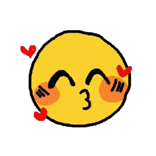 ❤ Emoji, Bisou, Amour, Mignon, Visage, Jaune telegram sticker