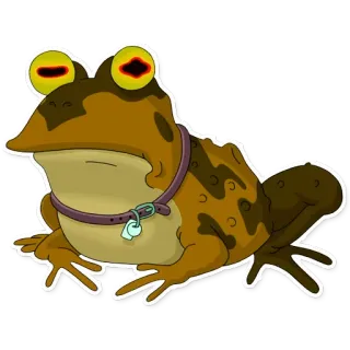 🐸 rana, animale, rospo, animale domestico, marrone, collare telegram sticker