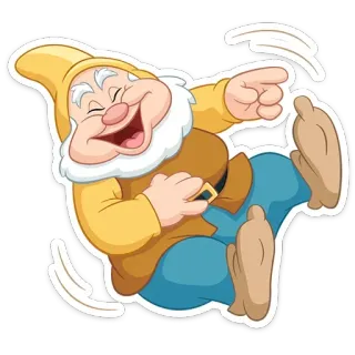 😂 Dopey Cartoon, Zwerg, Fröhlich, Lachend, Animiert telegram sticker