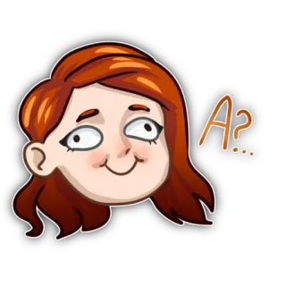 😜 A... 만화, 질문, 캐릭터, 생각, 혼란 telegram sticker