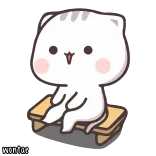 🍼 wontor gato, lindo, sentado, animado, pegatina, animal telegram sticker
