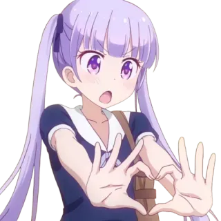 ❤️ anime, garota, cabelo roxo, fofa, personagem, desenho animado telegram sticker