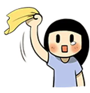 👋 Desenho animado, Lágrima, Lenço, Acenando, Triste, Emocional, Desculpa, Garota telegram sticker