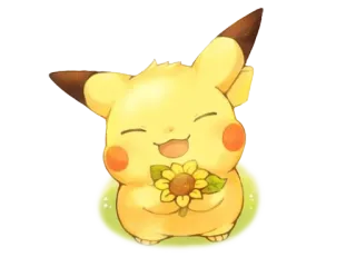 😄 Pikachu pikachu, pokemon, amarillo, lindo, girasol telegram sticker