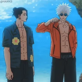 ❤️ Anime, Praia, Personagens, Verão, Tropical telegram sticker