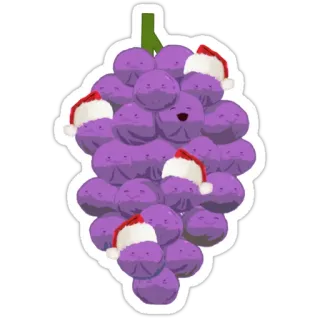 🎅 grapes, fruit, christmas, santa hat, sticker telegram sticker