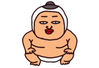 😐 Zapaśnik sumo, Kreskówka, Sport, Śmieszne, Postać telegram sticker