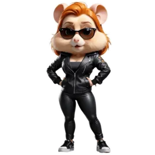 🐹 cartoon, mouse, sunglasses, leather jacket, animal, character telegram sticker