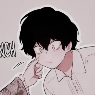 ☕️ Pinch anime, boy, cute, pinch whatsapp sticker