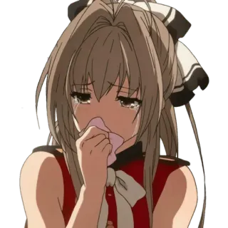 🤧 อนิเมะ, ร้องไห้, เศร้า, ผู้หญิง, ตัวละคร, น้ำตา telegram sticker