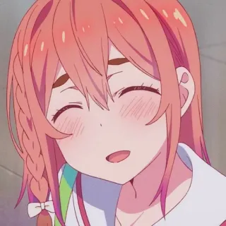 🧡 Anime, Niedlich, Mädchen, Lächelnd, Cartoon whatsapp sticker