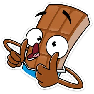 👍 chocolat, bonbon, dessert, sucré, nourriture, dessin animé, joyeux telegram sticker