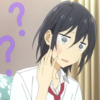 📚 Izumi Miyamura Horimiya anime, question, confused, manga, cute telegram sticker