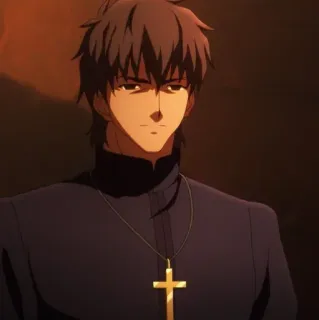 😐 Kirei Kotomine Fate/stay night Anime, Padre, Fate, Cruz, Mangá whatsapp sticker