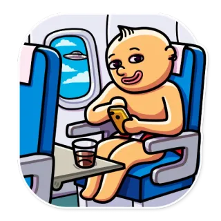 💺 baby, airplane, cartoon, funny, plane, flying, ufo telegram sticker