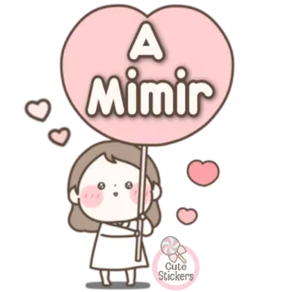 👧 A
Mimir mignon, fille, kawaii, coeurs, autocollant telegram sticker