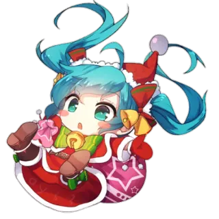 😮 Anime, Mignon, Chibi, Noël, Père Noël, Kawaii whatsapp sticker