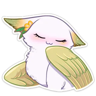 ☺️ lucu, kawaii, makhluk, fantasi, sayap, ilustrasi, stiker telegram sticker