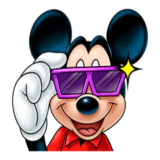 😎 Mickey Mouse Desenho animado, Rato, Mickey Mouse, Disney, Óculos de sol, Legal telegram sticker